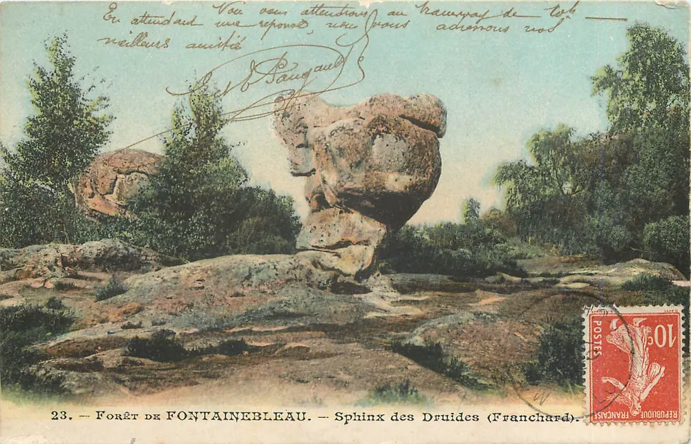 Forêt de Fontainebleau — Sphinx des Druides (Tranchard) — éditeur non identifié, n° 23 - Recto