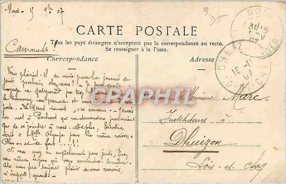 Forêt de Fontainebleau — Sphinx des Druides (Tranchard) — éditeur non identifié, n° 23 - Verso