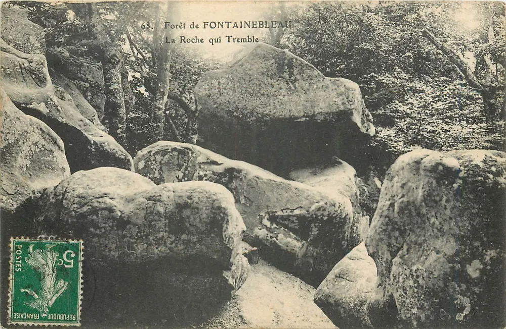 Forêt de FONTAINEBLEAU — La Roche qui Tremble — éditeur inconnu, n° 68 - Recto