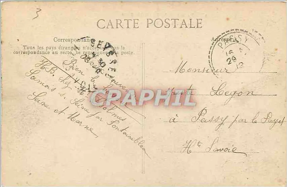 Forêt de FONTAINEBLEAU — La Roche qui Tremble — éditeur inconnu, n° 68 - Verso