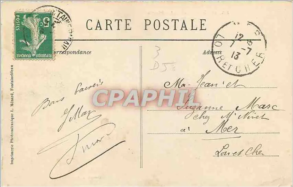Forêt de Fontainebleau — La Mare de Franchard — Collection Artistique L.M. - Verso