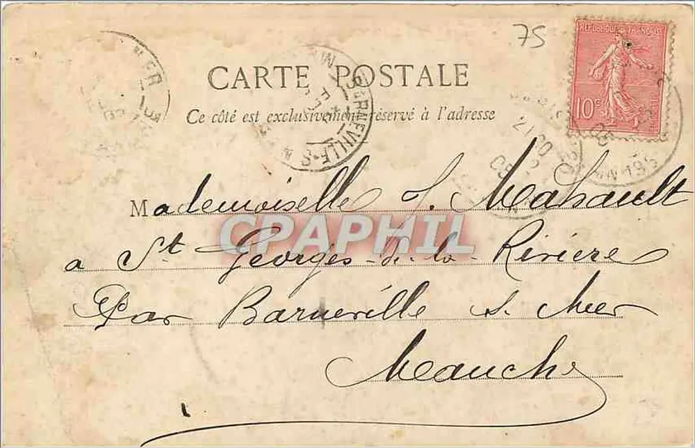 Paris — Cachoeira do Bois de Boulogne — Editora L. Lévy, n°47 - Verso