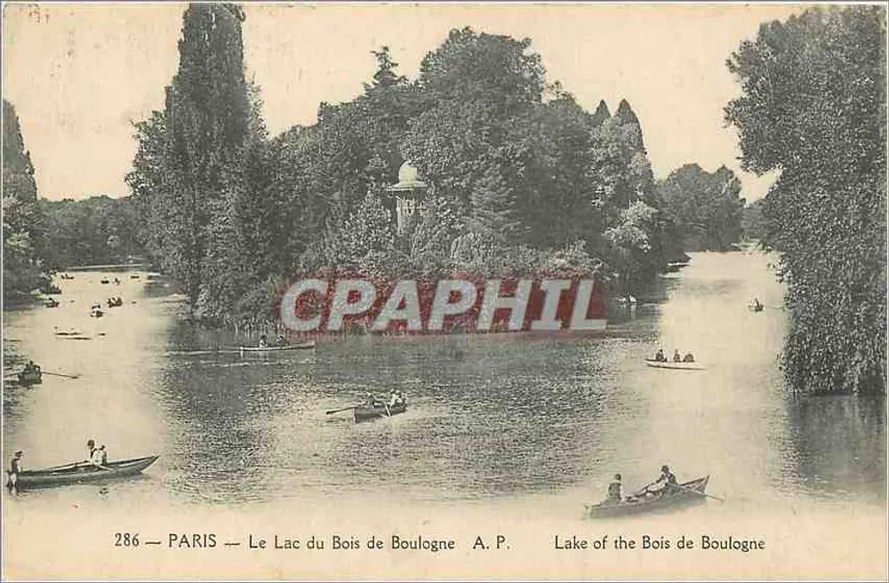 Paris — Le Lac du Bois de Boulogne — A.P. n°286 - Recto