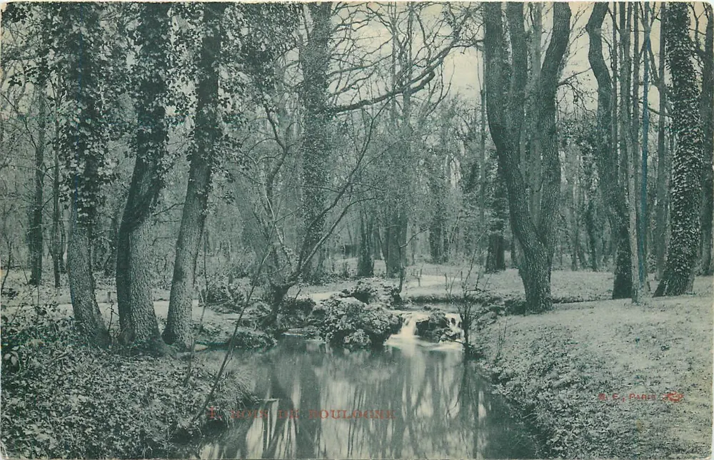 O bosque de Boulogne — Vista do parque — Editor E. Paris, n° 34 - Frente