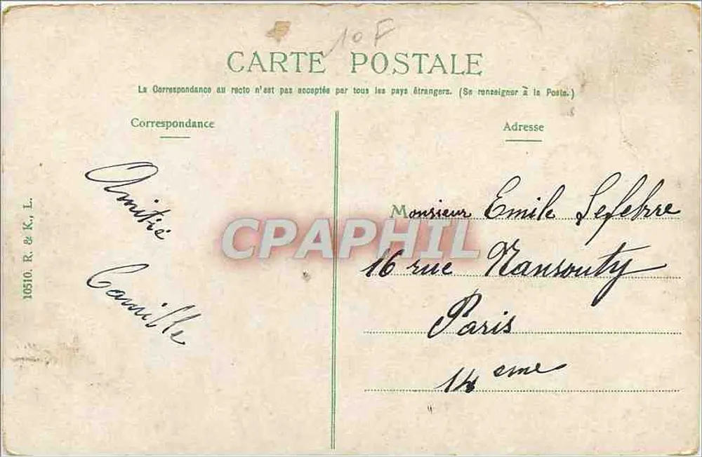 Paris — Palais de Justice with Germain Pilon Clock — Publisher Not Visible - Back