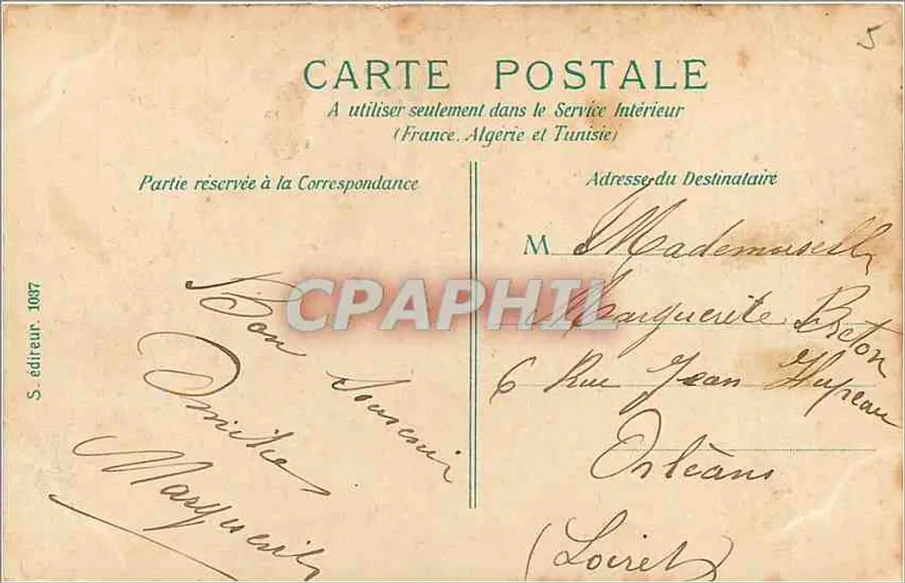 PARIS - Palácio da Justiça — editor S. editor. 1907 - Verso