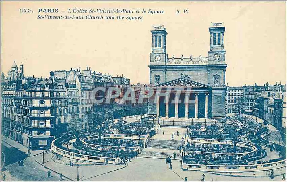 Paris — Die Kirche St-Vincent-de-Paul und der Square — A.P. n°270 - Vorderseite