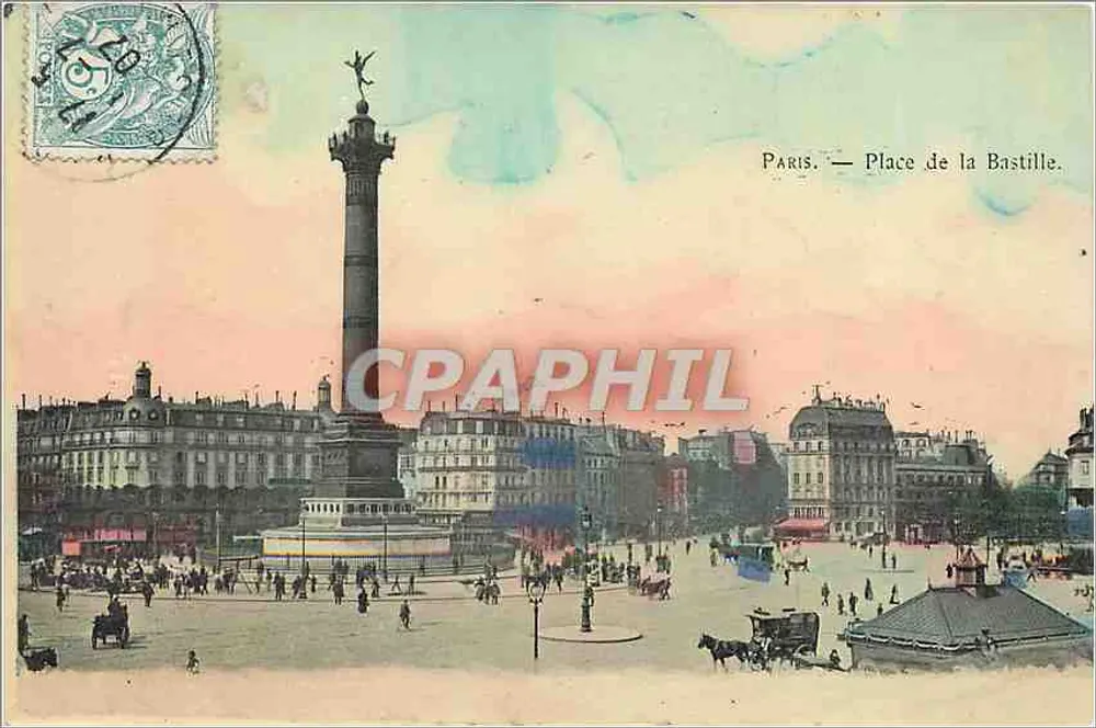Paris — Praça da Bastilha — editor não identificado - Frente