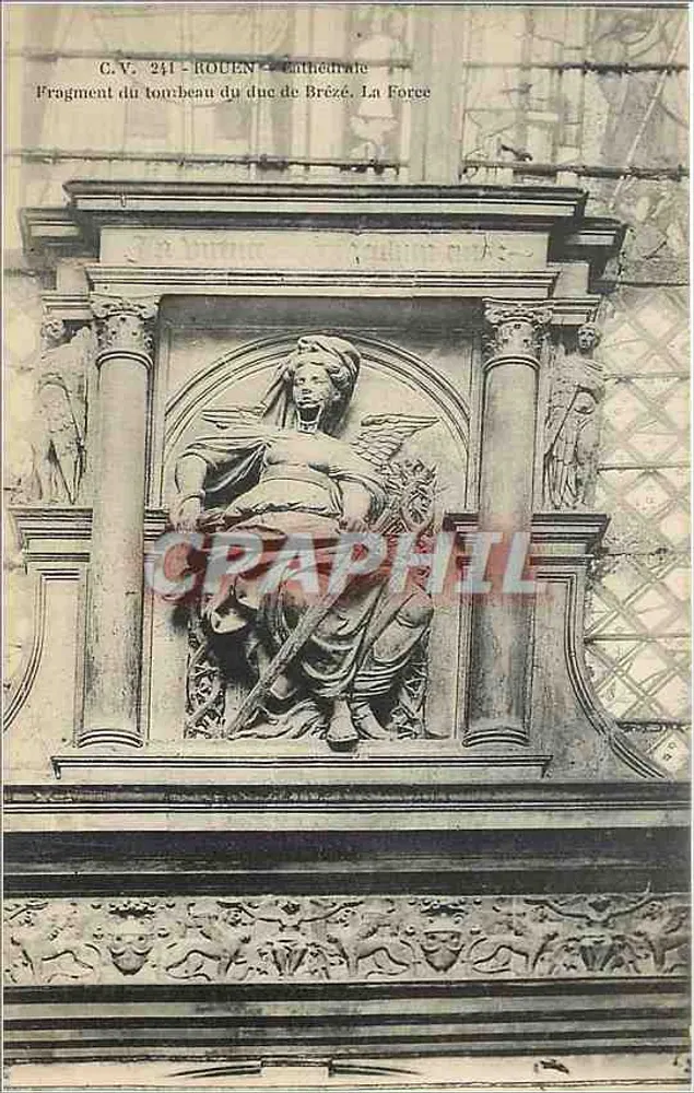 Fragment du tombeau du duc de Bréze — Rouen, Cathédrale — C.V. 241 - Recto