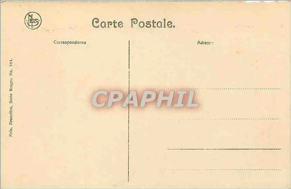 Bruges — L'Hôpital St Jean — Nels, Bruxelles, Série Bruges No. 104 - Verso
