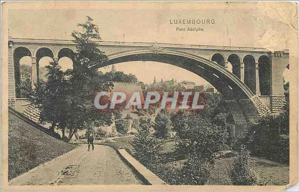 Luxemburgo — Ponte Adolphe — editor Dr. Trentler Co., Leipzig - Frente