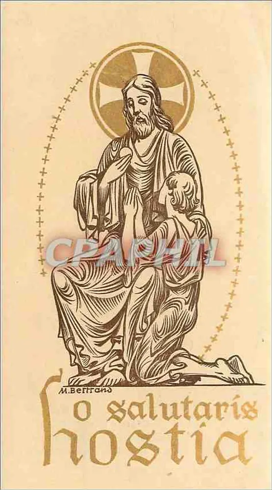 Jesus Cristo e uma criança — hostia — M. Bertrano - Frente
