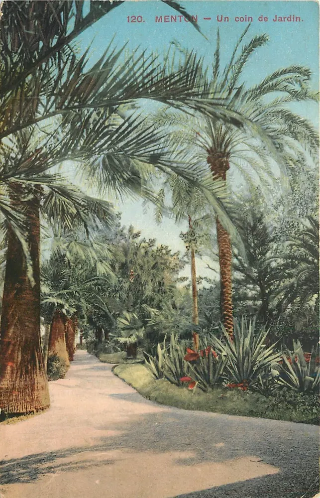 Menton — Een hoekje van het Tuin — Editie Palais des Cartes, Menton-Contreséville, n°120 - Voorkant