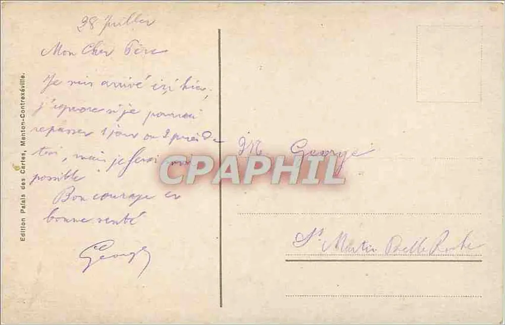 Menton — Een hoekje van het Tuin — Editie Palais des Cartes, Menton-Contreséville, n°120 - Achterkant