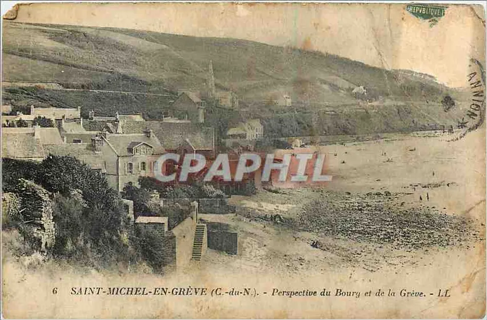 Saint-Michel-en-Grève (C.-du-N.) — Perspektive des Bourgs und der Grève — L.L. - Vorderseite