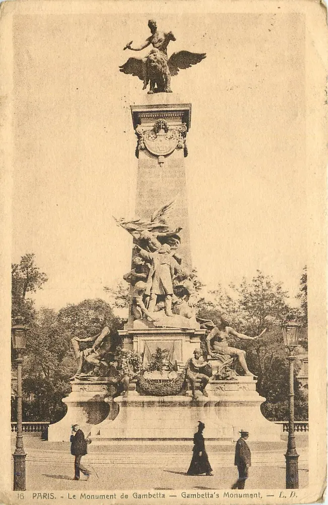 Paris - O Monumento de Gambetta — L.D. — n°16 - Frente