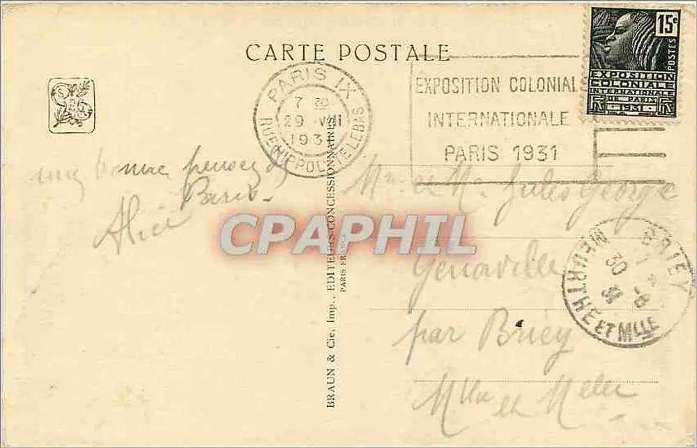 Temple of Angkor Wat — International Colonial Exhibition — Paris 1931 — Blanche, Archa - Back