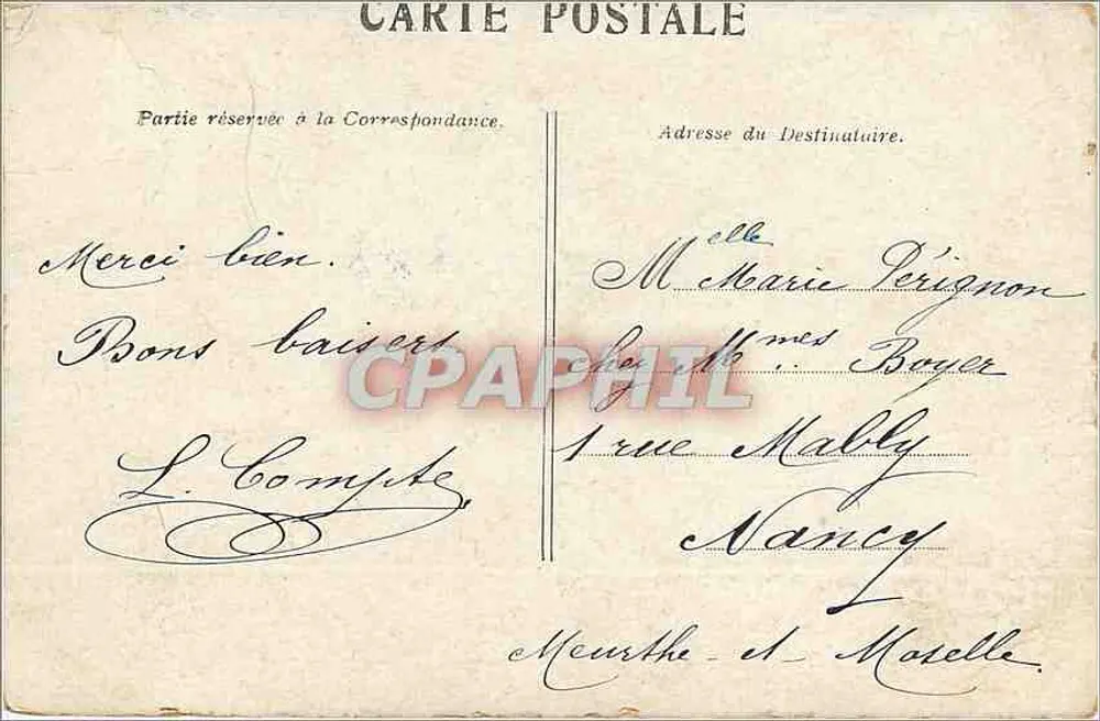 Paris — Condorcet — Editor: Paris, número de série ilegível - Verso