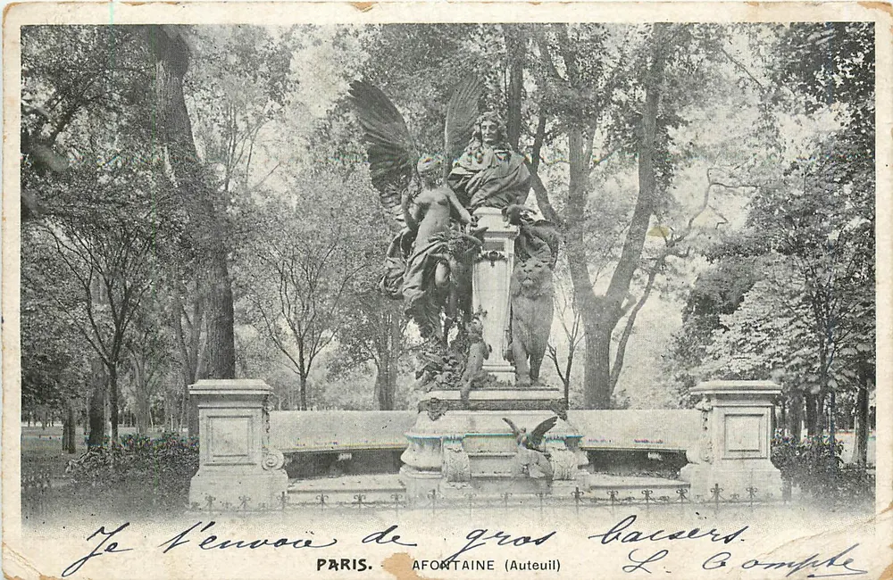 Fontaine de Gros Bacciers — Paris, Auteuil — L. Bomphile - Frente