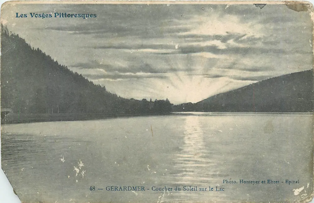 Gérardmer — Amanecer sobre el Lago — Foto. Homeyer y Ehret - Epinal - Anverso