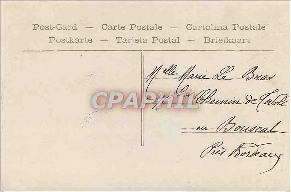Jeune femme avec poissons — 1er Avril — éditeur inconnu, n° 4538 - Verso
