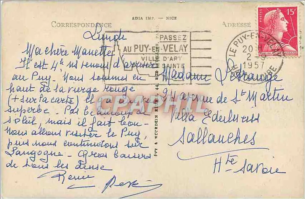 Le Puy - Vue prise à travers les Pins — LL. — Éditeur LL. - Verso