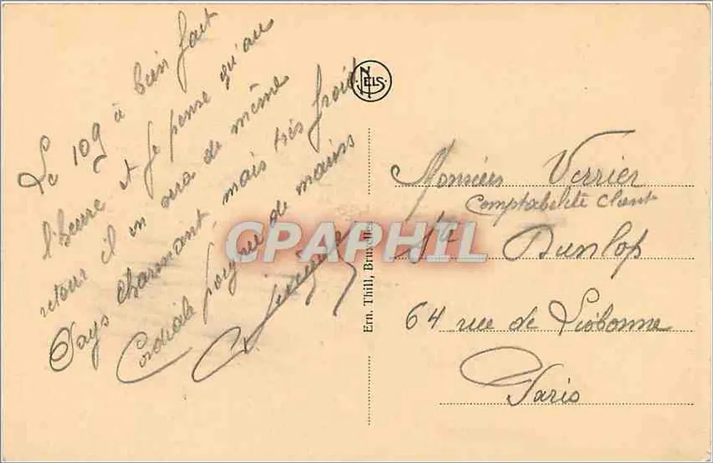 Bruxelles - Place Rogier et Gare du Nord — Éditeur Thill, n° 41 - Verso