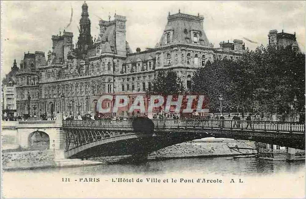 Paris — Rathaus und Pont d'Arcole — A. L. - Vorderseite