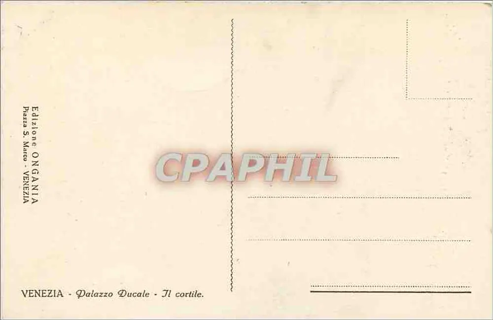 Palácio Ducal - O pátio — Veneza — Edição Ongania - Verso
