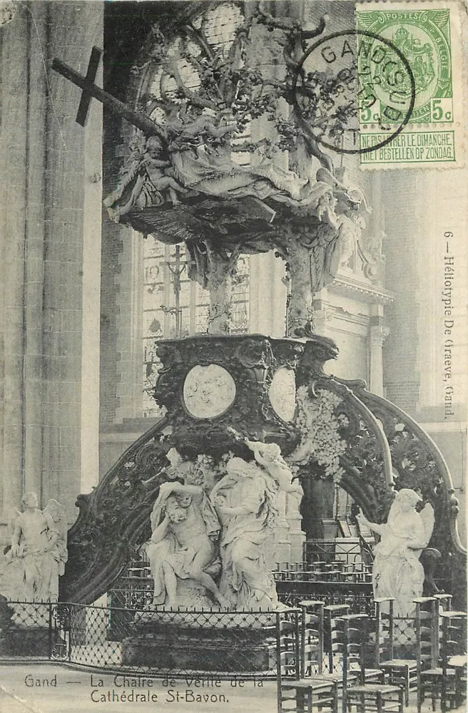 Gand — Die Thronbank der Wahrheit der Kathedrale St-Bavon — Verleger: Héliotypie De Trèves, Gand - Vorderseite