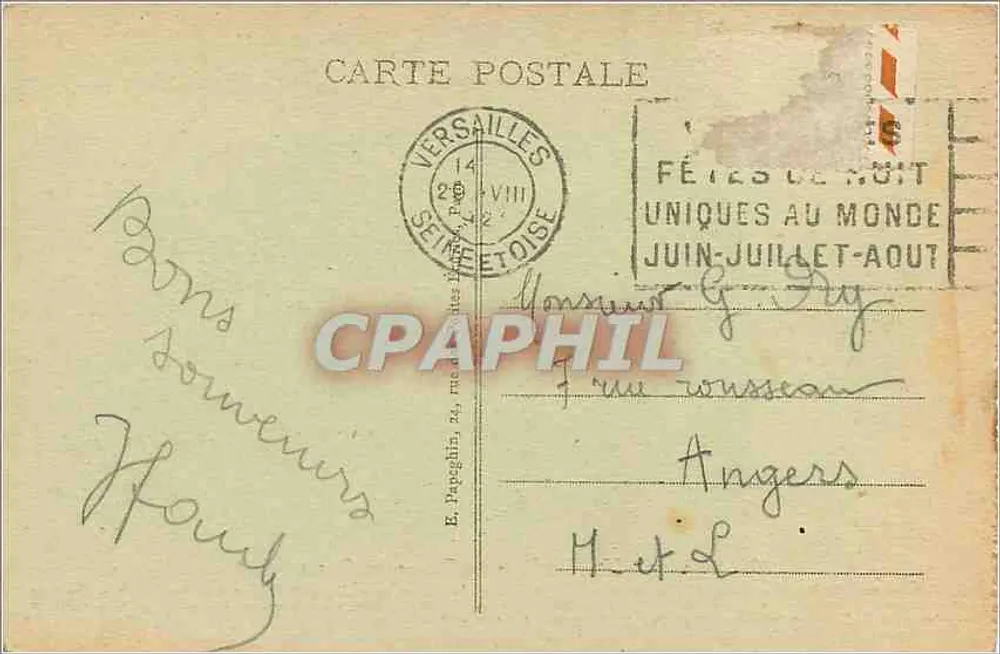 Palácio de Versalhes — A Galeria dos Espelhos — 99. Editor não visível - Verso