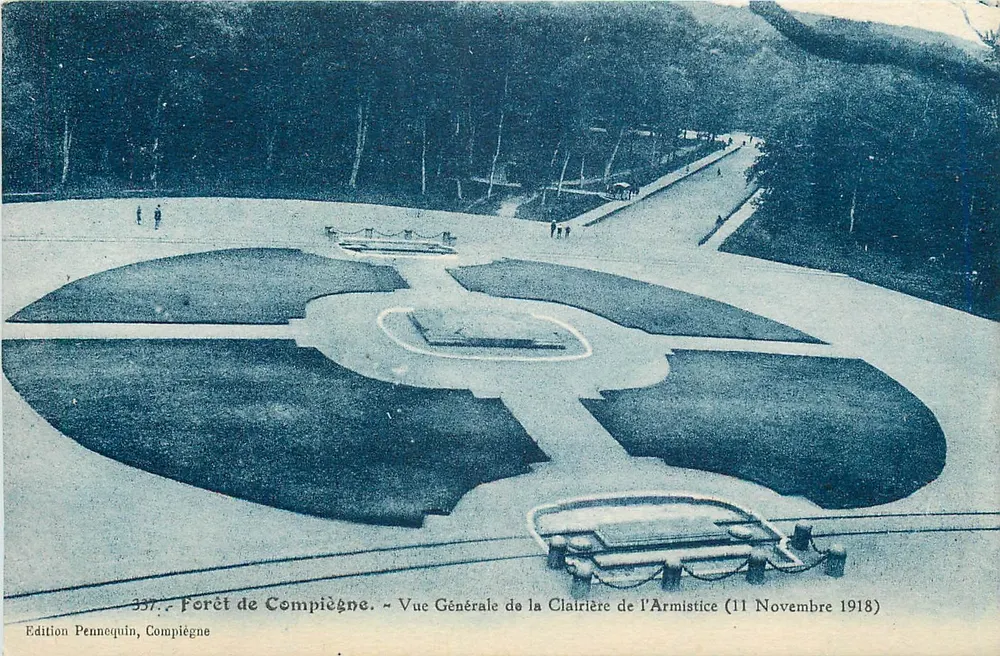 Floresta de Compiègne — Vista Geral da Clairière da Armistício (11 Novembro 1918) — Edição Pennequin, Compiègne - Frente