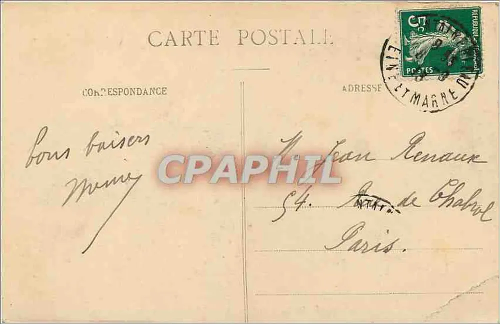 Floresta de Fontainebleau - O Elefante (Gorges d'Apremont) — n° 389 — editor não identificado - Verso