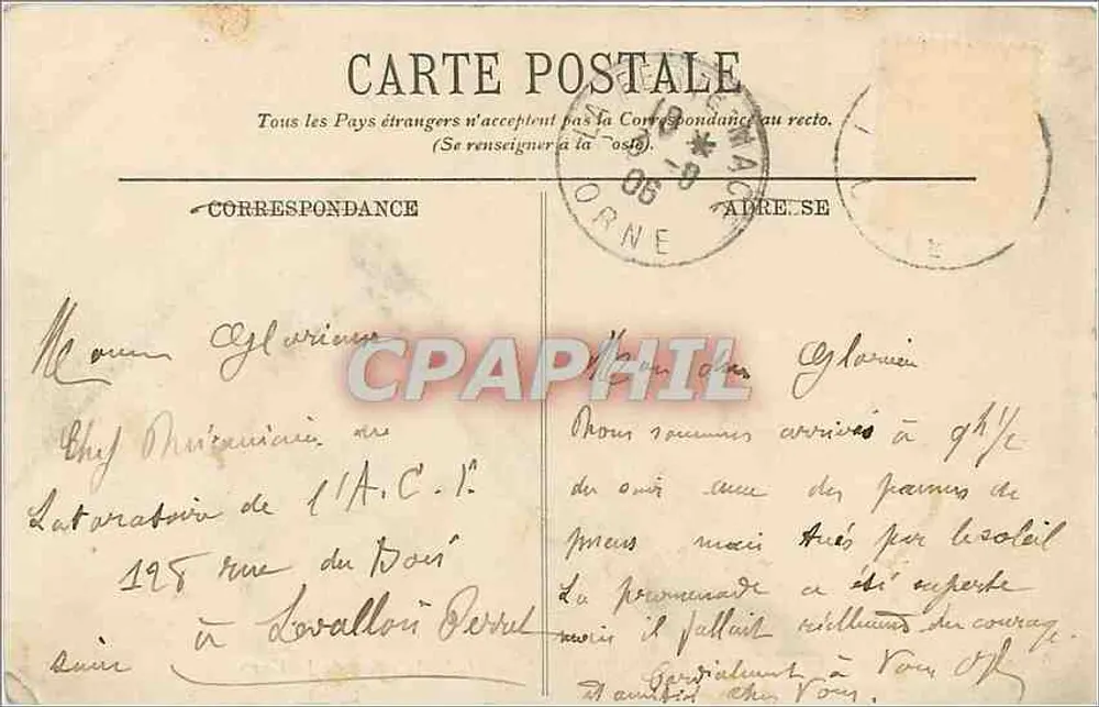 Bagnolles-de-l'Orne — Vue générale prise de la Gare — E. Roussel, edit. Argentan — Gliché D - Verso