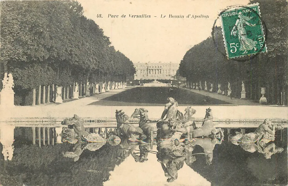 Parc de Versailles — Le Bassin d'Apollon — Héliotypie Bourdier et Faucheux, n°48 - Recto