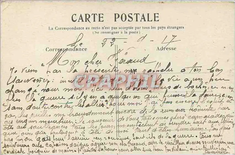 PARIS — A Madeleine — Editor não identificado, número de série não visível - Verso