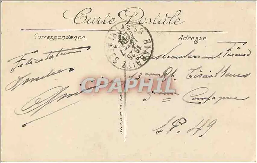 Blarritz — Régates au Port-Vieux — Lévy Fils et Cie, n°259 - Verso