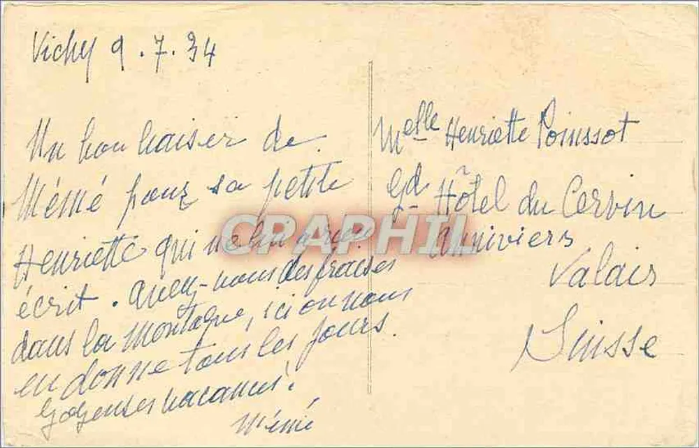 Vichy — O Parque — editor desconhecido - Verso