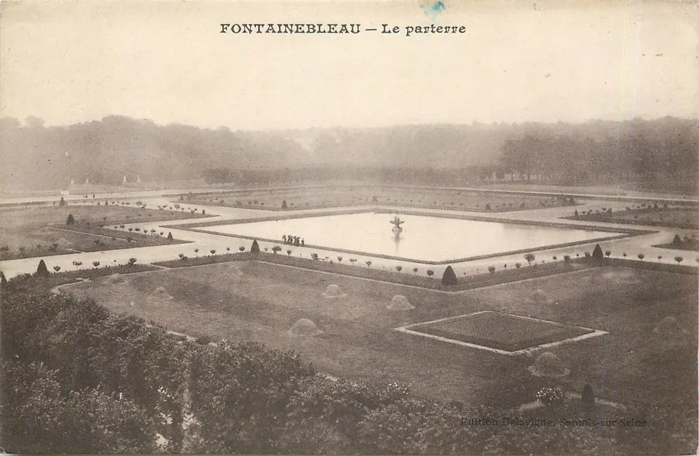 Fontainebleau — O parterre — Edição Delavigne, Sannois-sur-Seine - Frente
