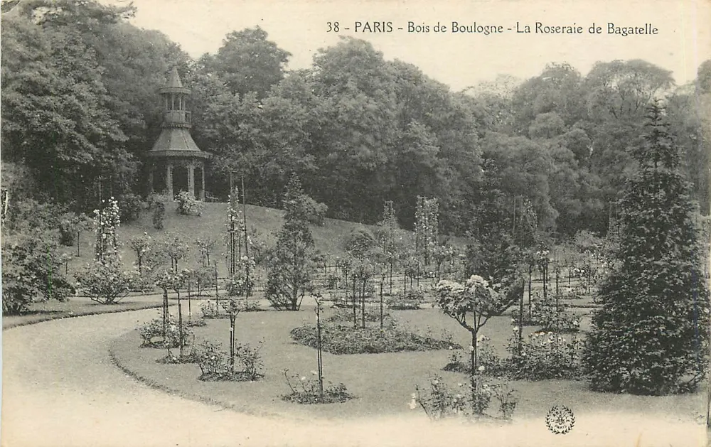 Paris - Bois de Boulogne - Der Rosenpark Bagatelle — unbekannter Verlag, Nr. 38 - Vorderseite