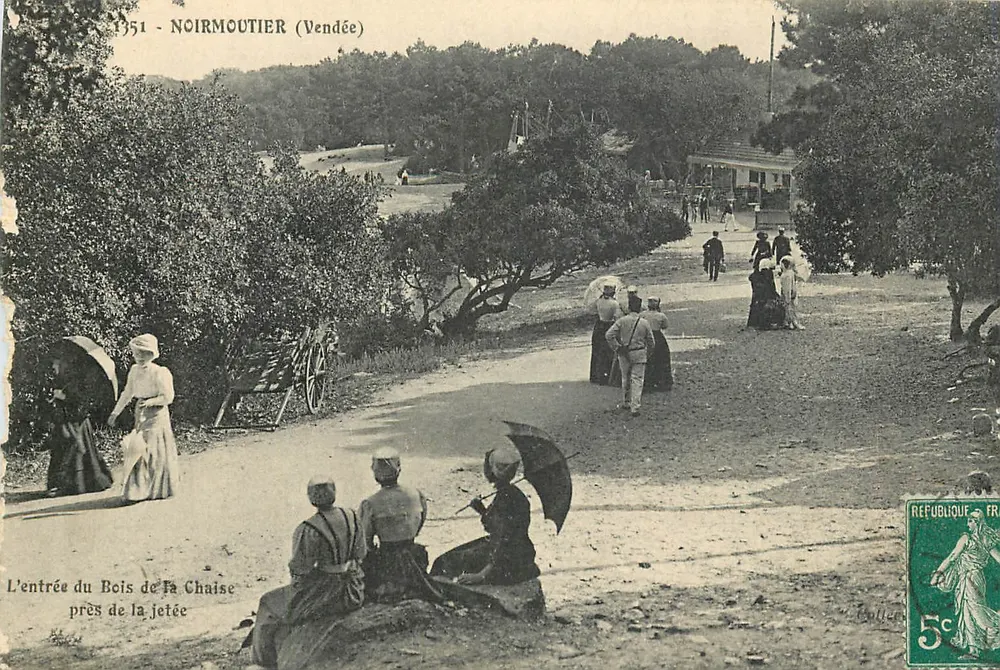Noirmoutier (Vendée) — Der Eingang zum Bois de la Chaise nahe der Mole — Verlag nicht identifiziert, Nr. 351 - Vorderseite
