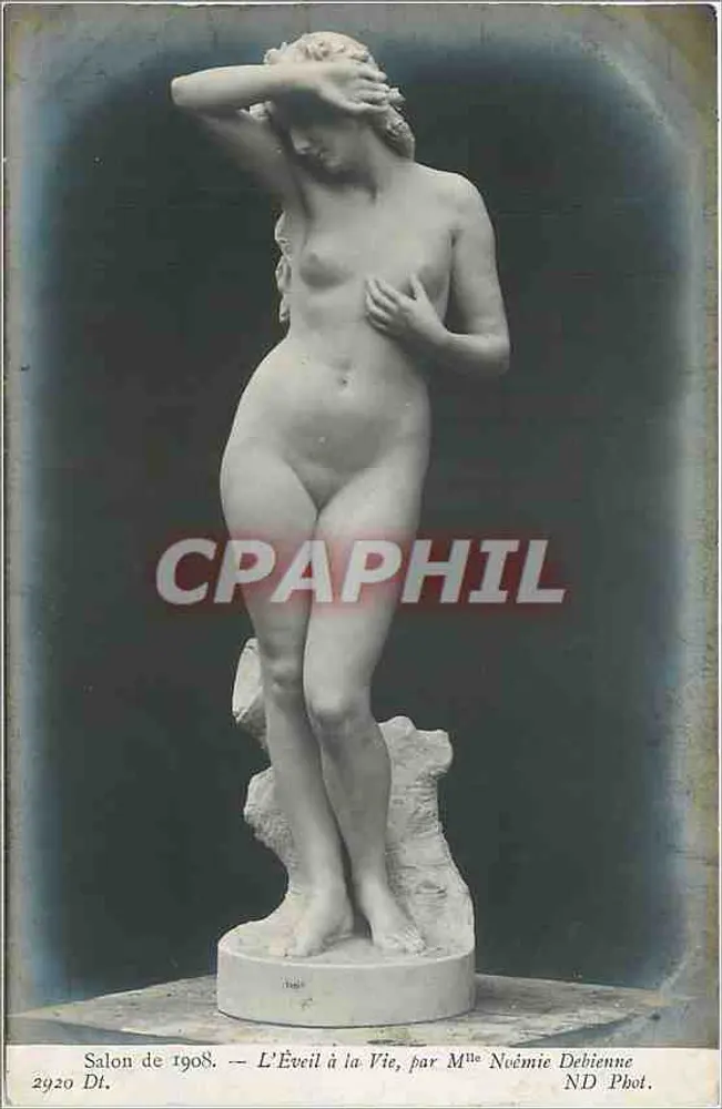 L'Éveil à la Vie — Salon de 1908 — par Mlle Noémie Debiennne, ND Phot. - Recto