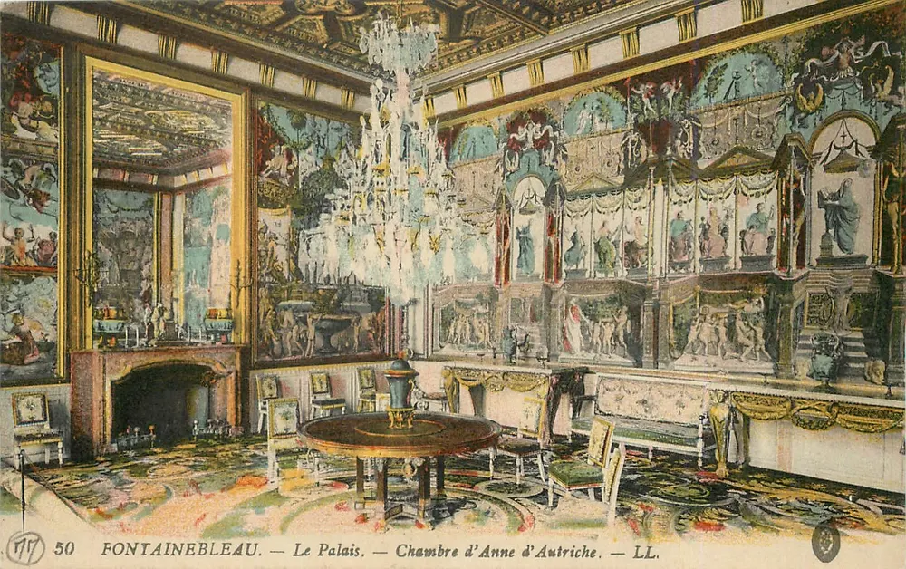 Fontainebleau — Das Schloss. Zimmer von Anne von Österreich — LL. N° 50 - Vorderseite