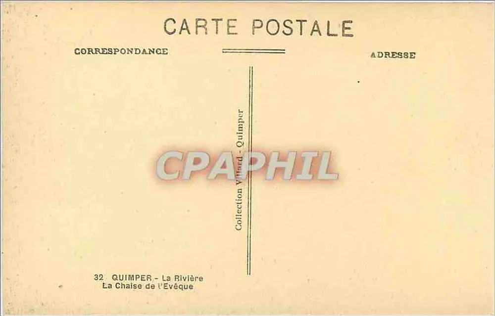 La Chaise de l'Évêque — Quimper — Editor Villard - Verso