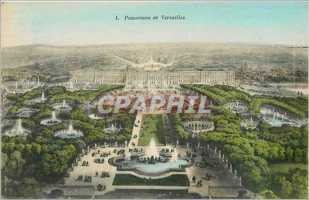 Panorama de Versailles — Héliotypie A. Bourdier, Versailles — n°1 - Frente