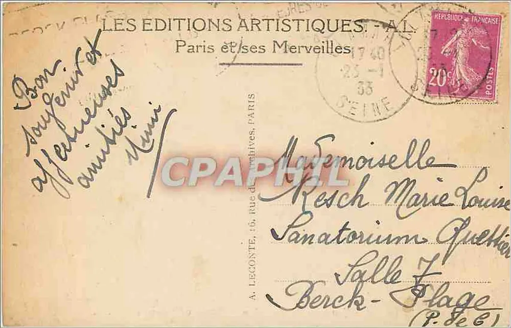 Paris - Túmulo de Napoleão — Tomb of Napoleon — A.L. - Verso