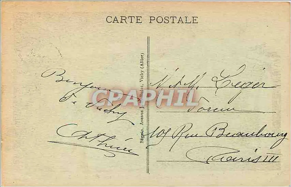 Vichy - Auf dem alten Park - Die Pergolen zum Palast der Quellen - Idsal, n°354 - Rückseite