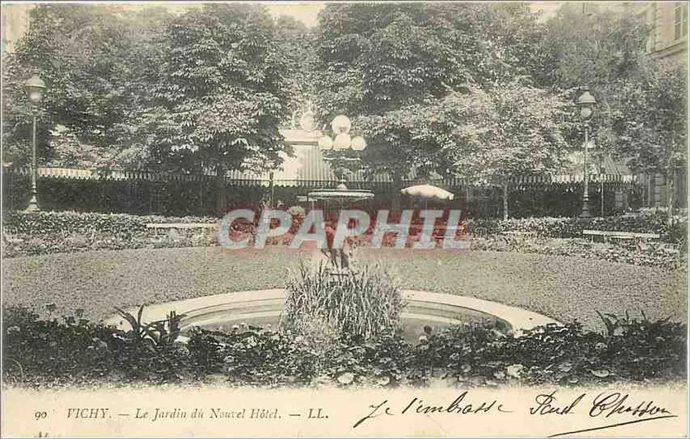 Vichy — Le Jardin du Nouzel Hôtel — LL. — Paul Chotton - Recto