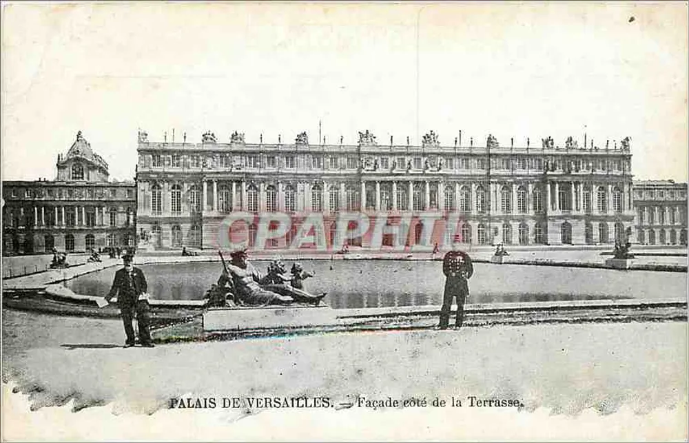 Palácio de Versalhes — Fachada do lado da Terrasse — Imp. Nouv. Phot. 75, Rue Fondary, Paris - Frente