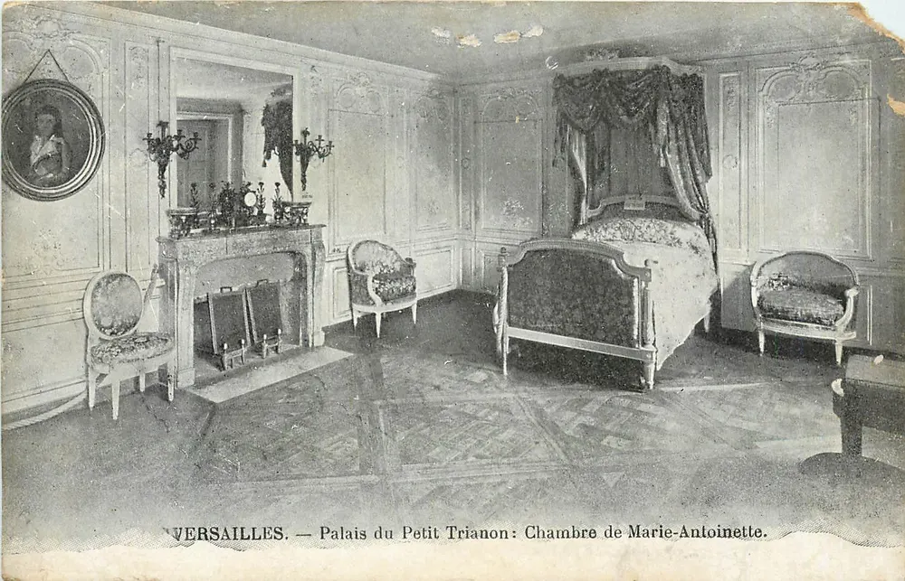Versailles — Schloss Petit Trianon: Zimmer von Marie-Antoinette — Imp. Nouv. Phot. 75, Rue Fondary, Paris - Vorderseite